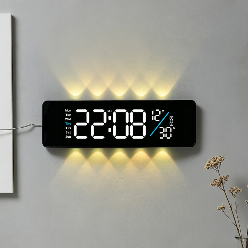 Horloge numérique multifonction avec affichage jour et température 2