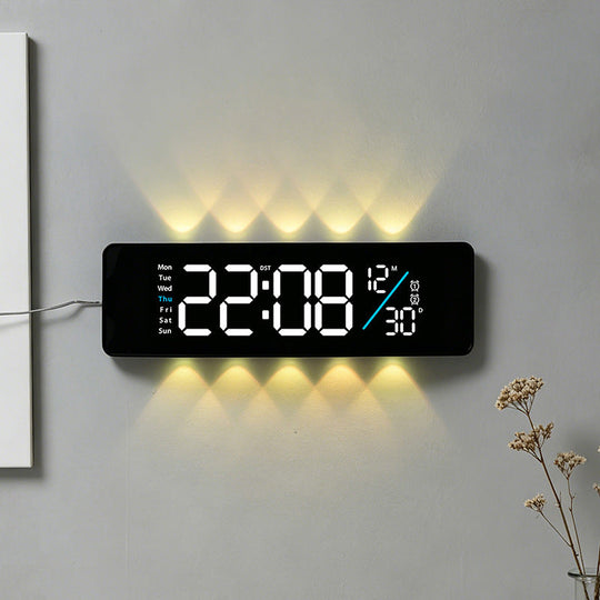 Horloge numérique multifonction avec affichage jour et température 2