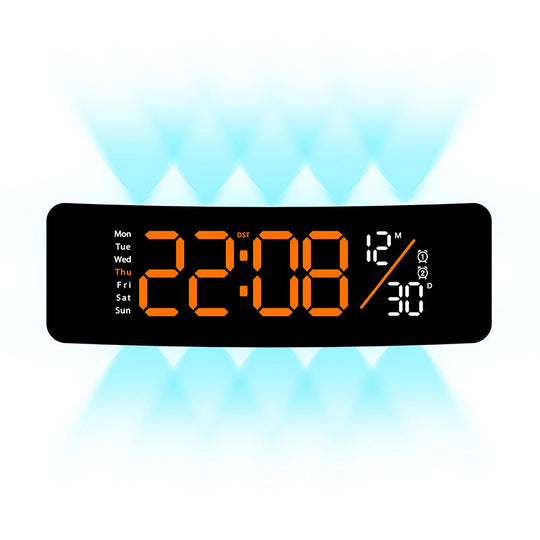 Horloge numérique multifonction avec affichage jour et température 6