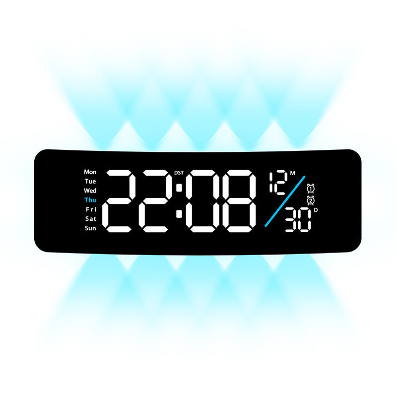 Horloge numérique multifonction avec affichage jour et température 7