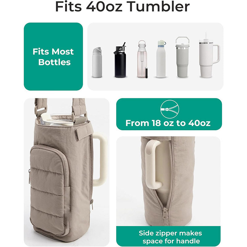 Housse Isolante pour Bouteille d'Eau avec Poche Pratique et Sangle Ajustable 8
