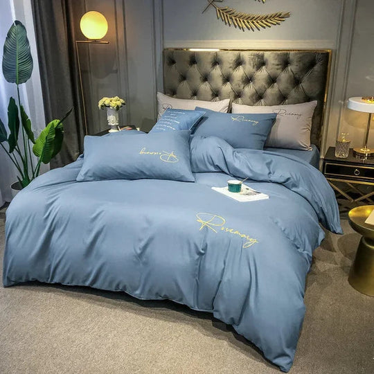 Housse de Couette 220x240 Brodée Luxe pour Chambre 0