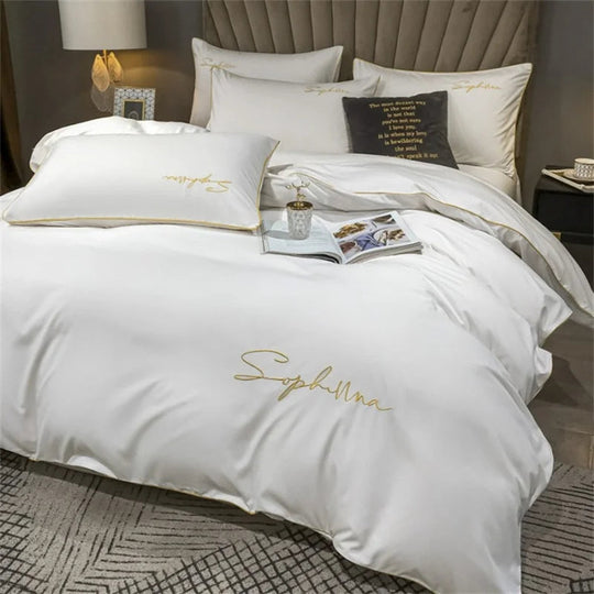 Housse de Couette 220x240 Brodée Luxe pour Chambre 1