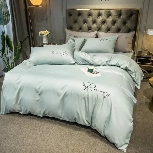 Housse de Couette 220x240 Brodée Luxe pour Chambre 11
