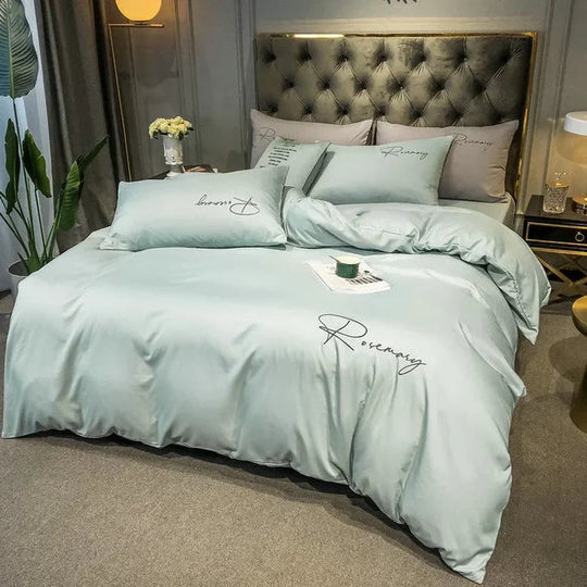 Housse de Couette 220x240 Brodée Luxe pour Chambre 11