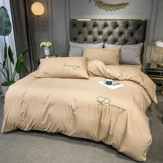 Housse de Couette 220x240 Brodée Luxe pour Chambre 14
