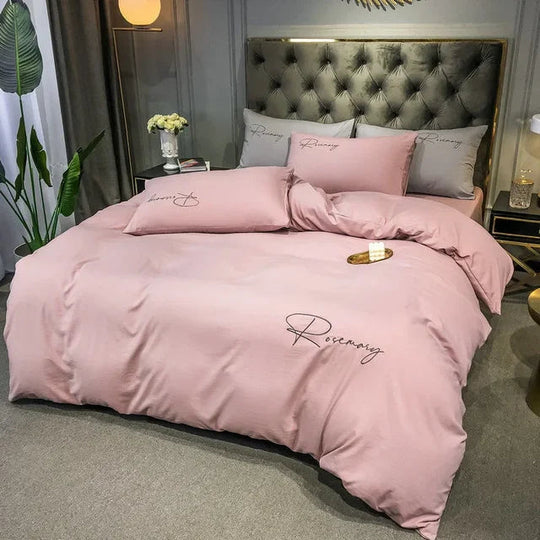 Housse de Couette 220x240 Brodée Luxe pour Chambre 15
