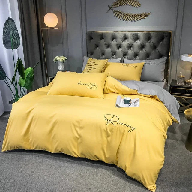 Housse de Couette 220x240 Brodée Luxe pour Chambre 17