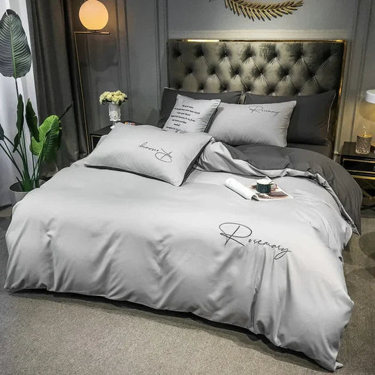 Housse de Couette 220x240 Brodée Luxe pour Chambre 18