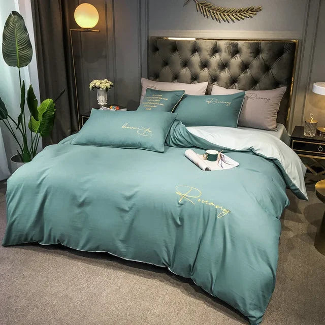 Housse de Couette 220x240 Brodée Luxe pour Chambre 7