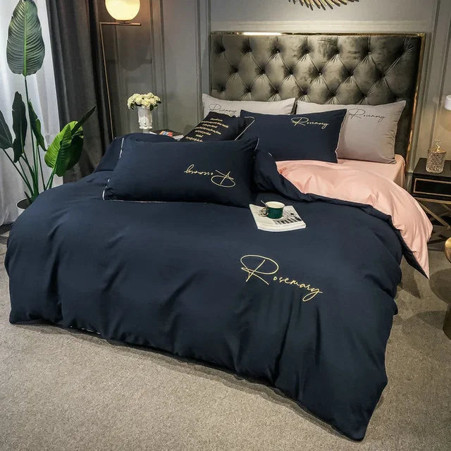 Housse de Couette 220x240 Brodée Luxe pour Chambre 8