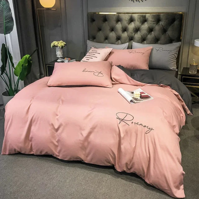 Housse de Couette 220x240 Brodée Luxe pour Chambre 9