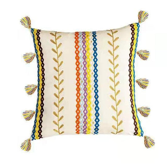 Housse de Coussin Texturée à Franges 0