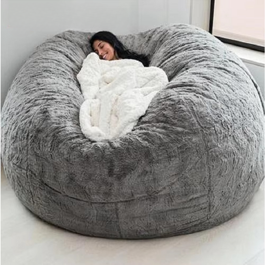 Housse de Pouf Géante en Fausse Fourrure Moelleuse 3
