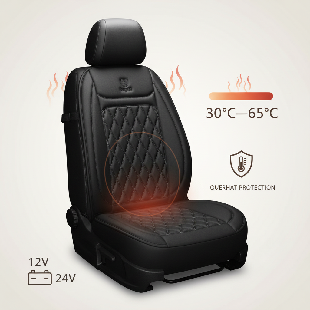 Housse de Siège Auto Chauffante avec Réglages de Température Pour Confort Optimal 1