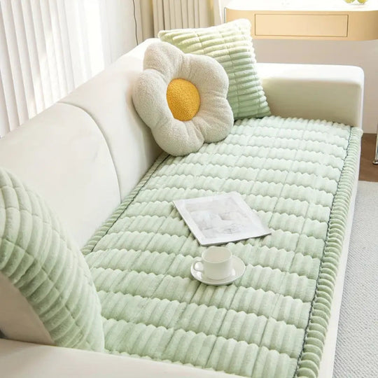 Housse de canapé à bords plissés pour un style chaleureux 10
