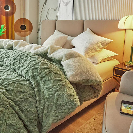 Housse de couette double face en velours 2