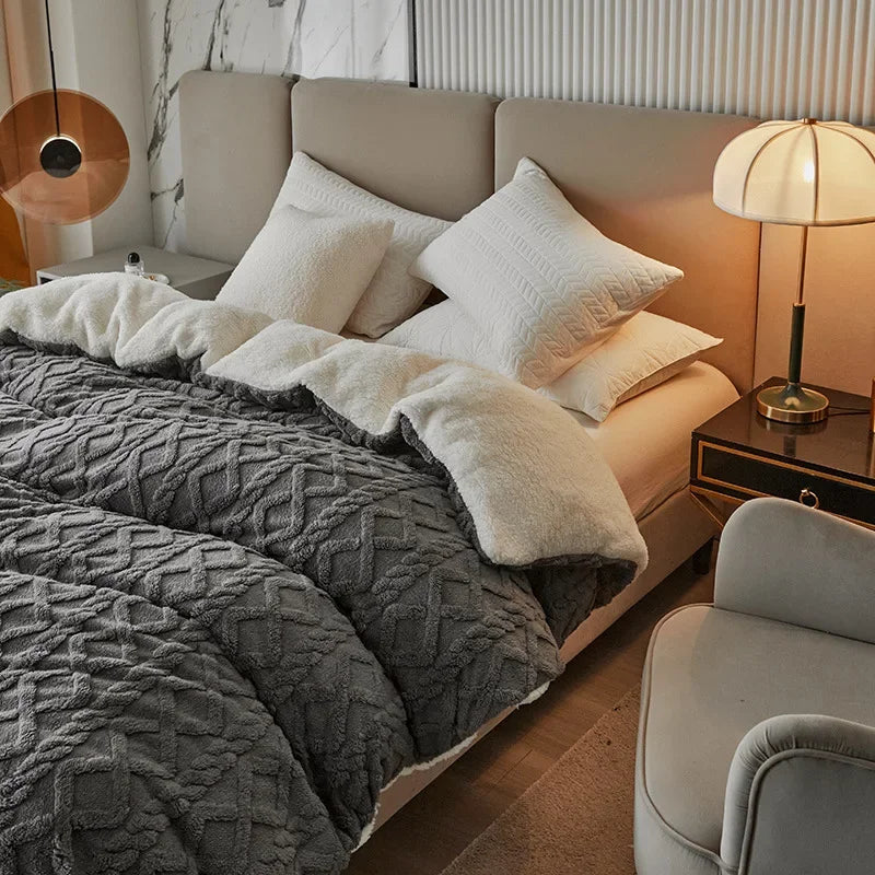 Housse de couette double face en velours 5