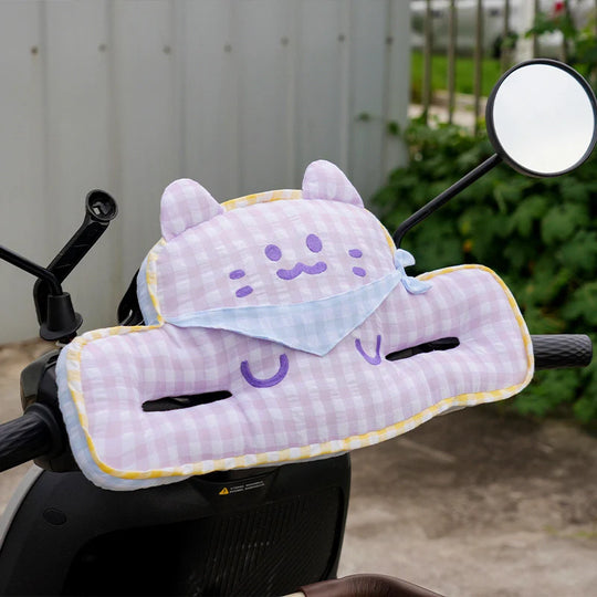 Housse de guidon pour trottinette électrique avec poignées chauffantes et motif chat 7