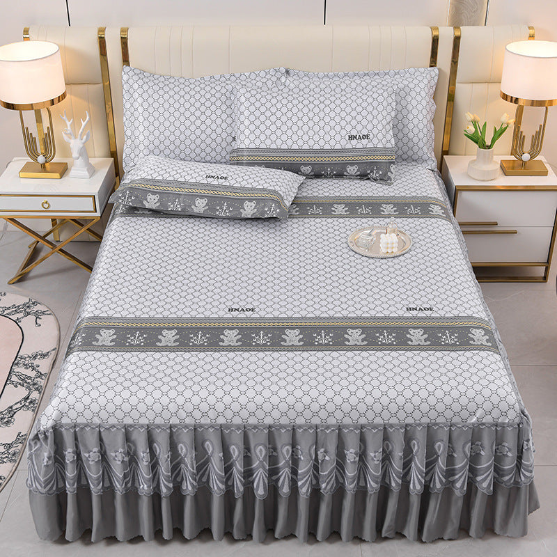 Housse de lit pour femme motif ours ludique 23