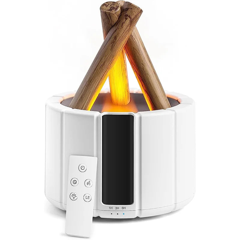 Humidificateur d'Aromathérapie à Ultrasons avec Flamme Simulée 0