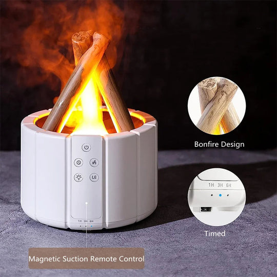 Humidificateur d'Aromathérapie à Ultrasons avec Flamme Simulée 3