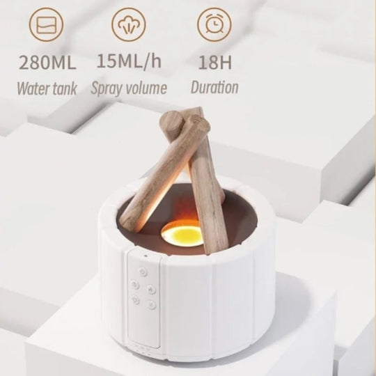 Humidificateur d'Aromathérapie à Ultrasons avec Flamme Simulée 6