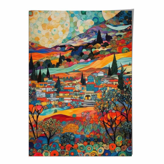 Impression d'Art Abstrait Mosaïque Paysage Urbain Décoration Intérieure 0