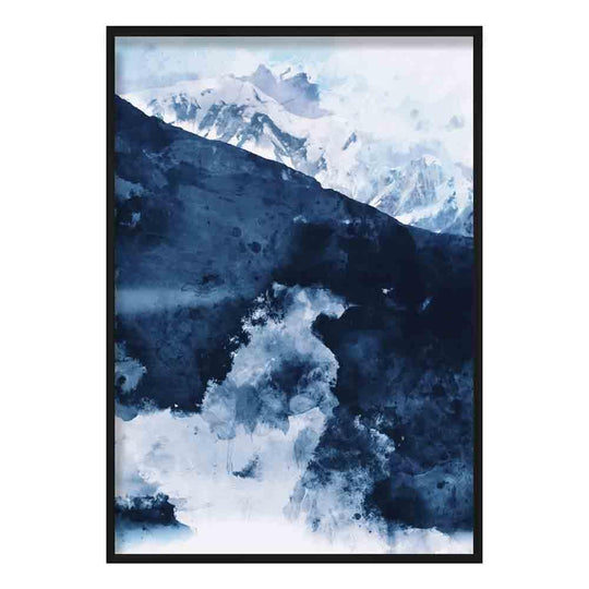 Impression d'art Montagne Abstraite Bleue 0