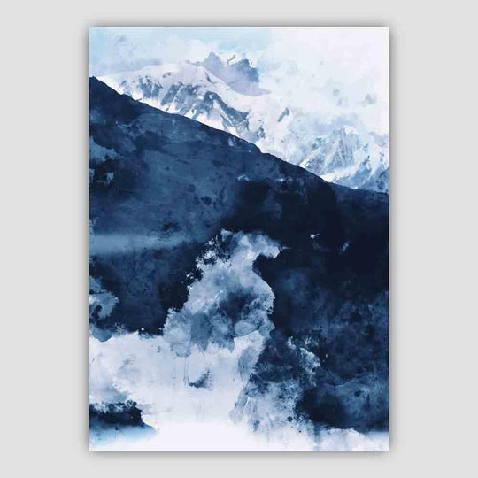 Impression d'art Montagne Abstraite Bleue 3