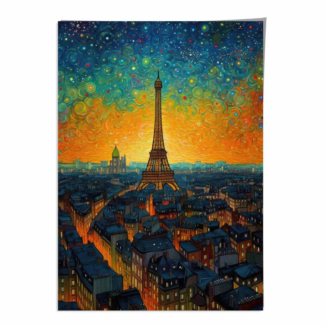 Impression d'art Parisienne au Coucher de Soleil 0