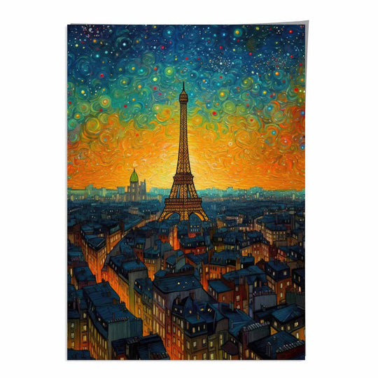 Impression d'art Parisienne au Coucher de Soleil 0