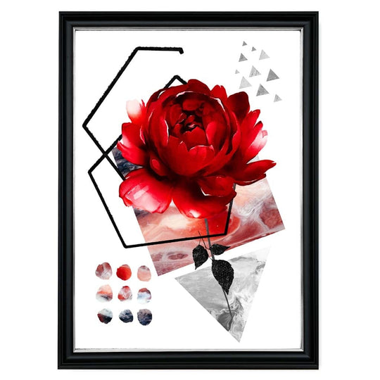 Impression d'art mural abstrait noir et rouge 0