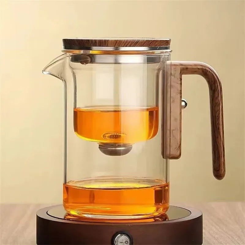 Infuseur à Thé en Verre avec Poignée en Bois Pratique 520 ml ou 720 ml 2