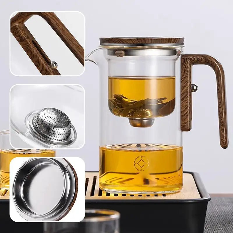 Infuseur à Thé en Verre avec Poignée en Bois Pratique 520 ml ou 720 ml 5