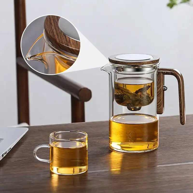 Infuseur à Thé en Verre avec Poignée en Bois Pratique 520 ml ou 720 ml 7