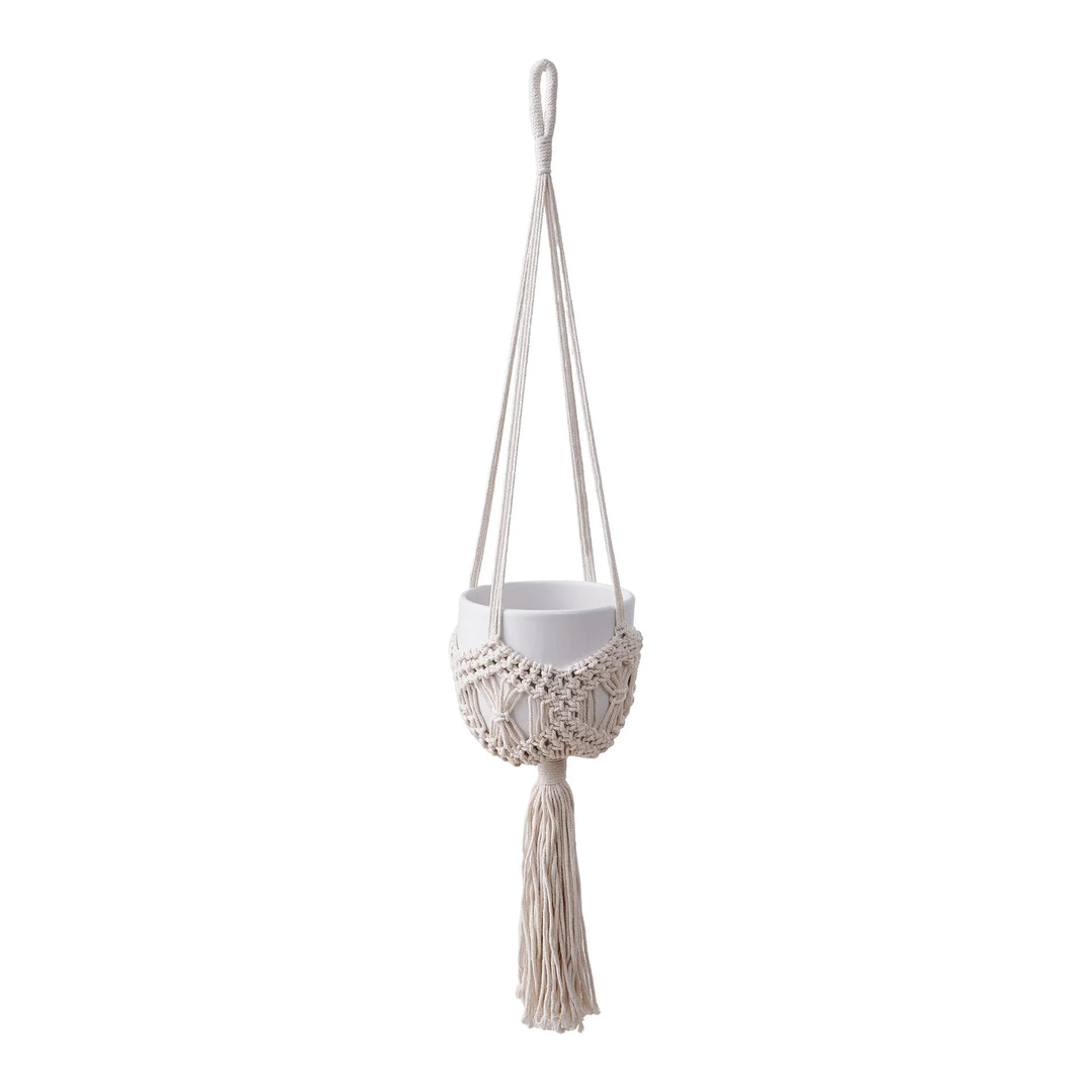 Jardinière Suspendue Macramé Style Bohème pour Intérieur et Extérieur 5