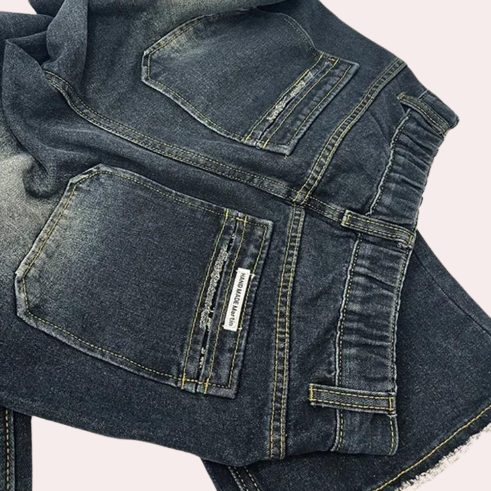 Jean Femme Baggy Décontracté avec Détails Effilochés et Taille Ajustable 6