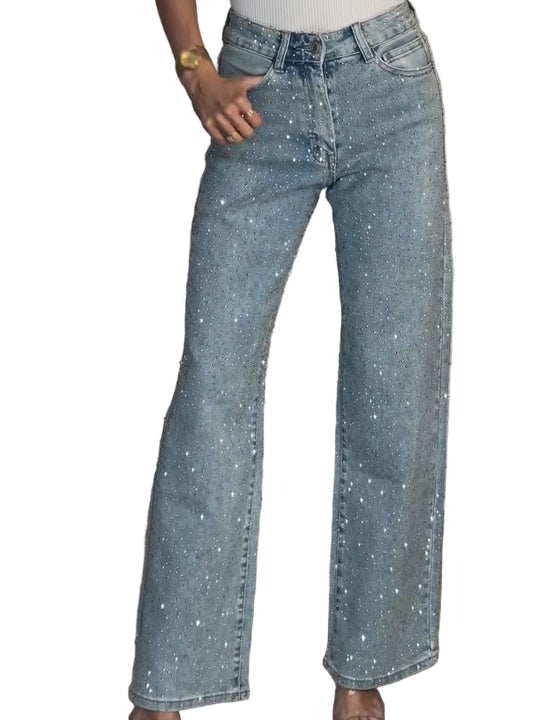 Jean Femme Taille Haute Scintillant 0