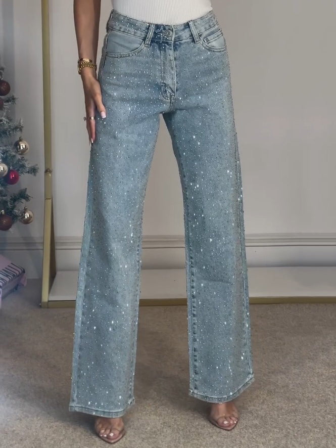 Jean Femme Taille Haute Scintillant 2