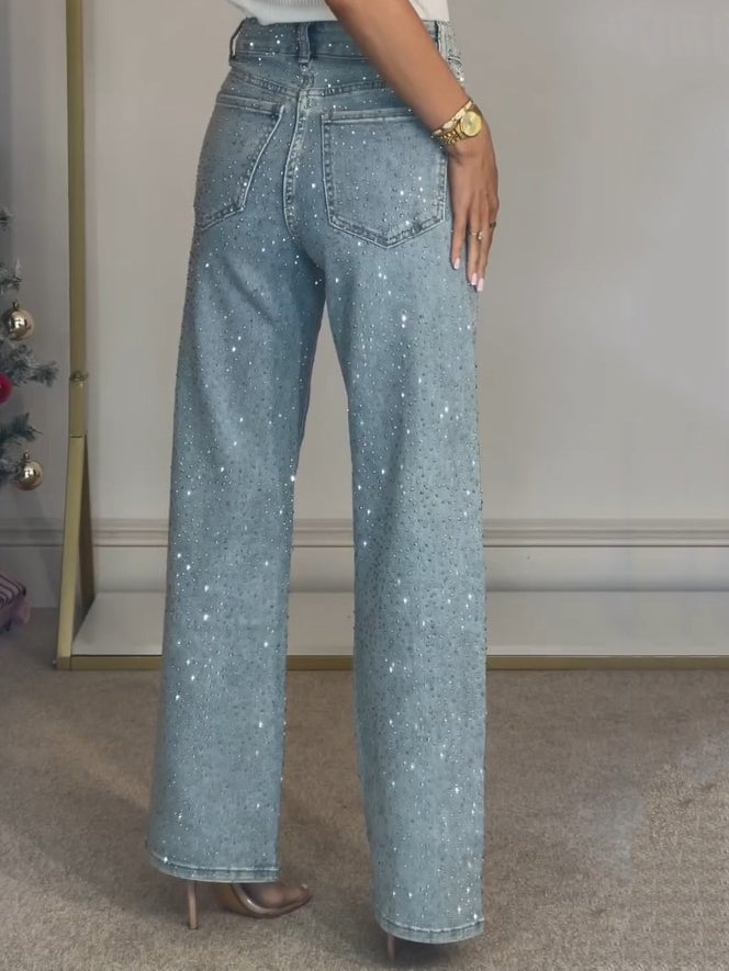 Jean Femme Taille Haute Scintillant 3