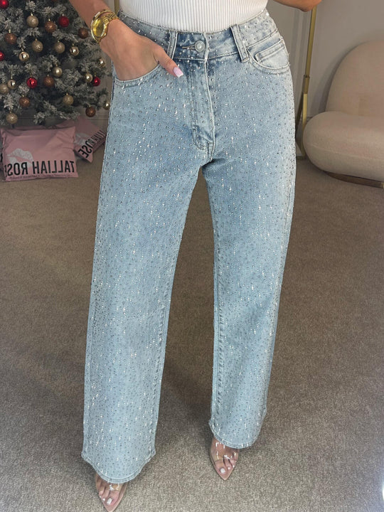 Jean Femme Taille Haute Scintillant 4