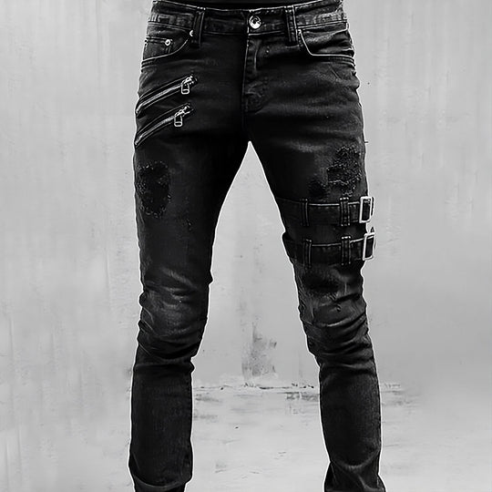 Jean Homme Style Moderne Avec Boucles Et Fermetures Éclair 1