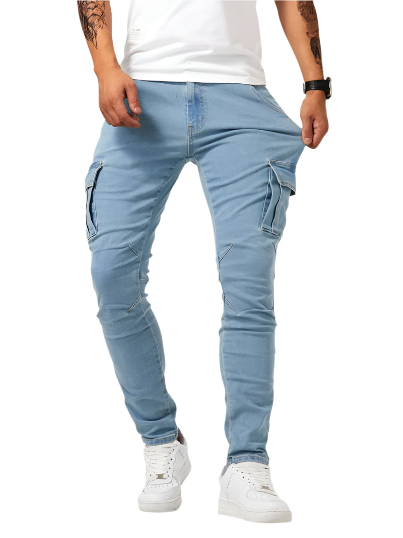 Jeans Cargo pour Hommes en Denim Flexible 0