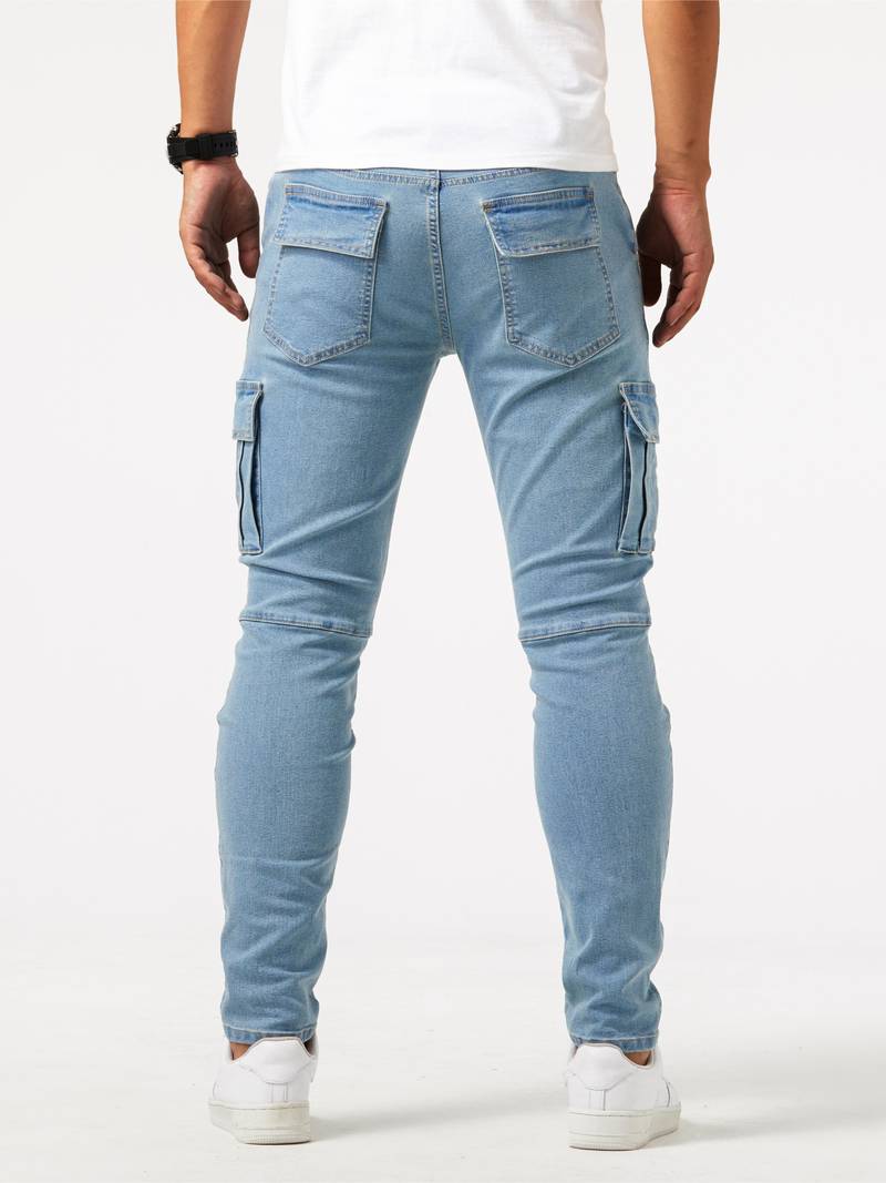 Jeans Cargo pour Hommes en Denim Flexible 1