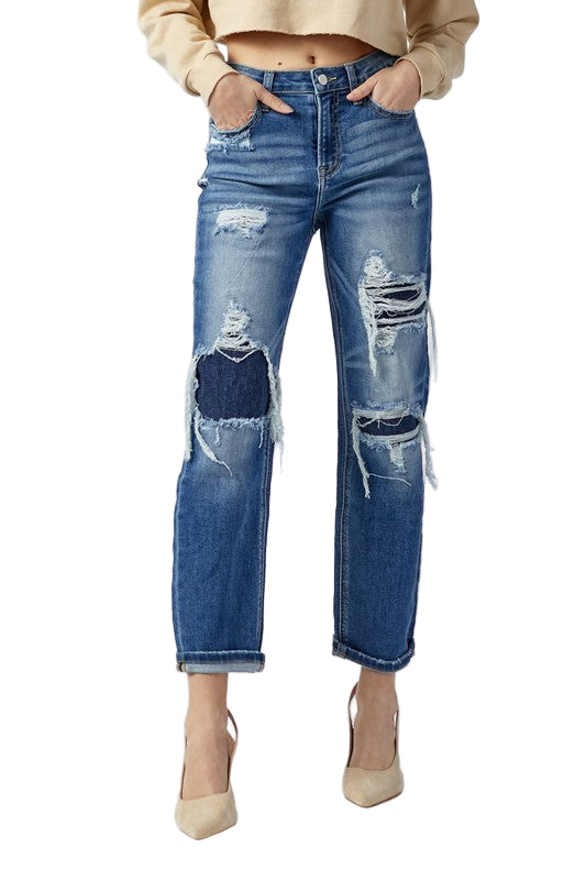 Jeans Droits Taille Haute Femme 0