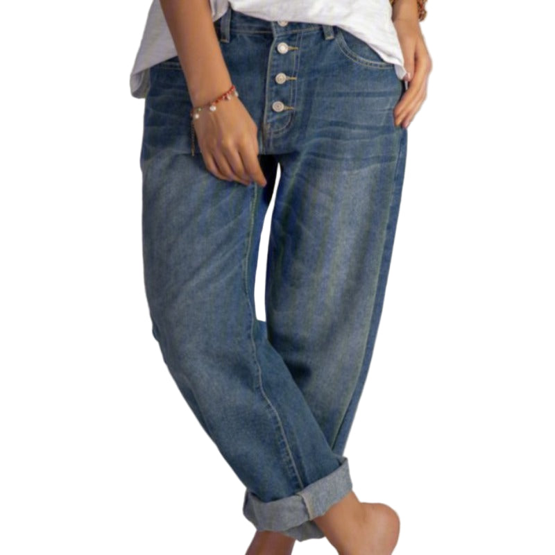 Jeans Femme Amples Taille Haute Denim 0