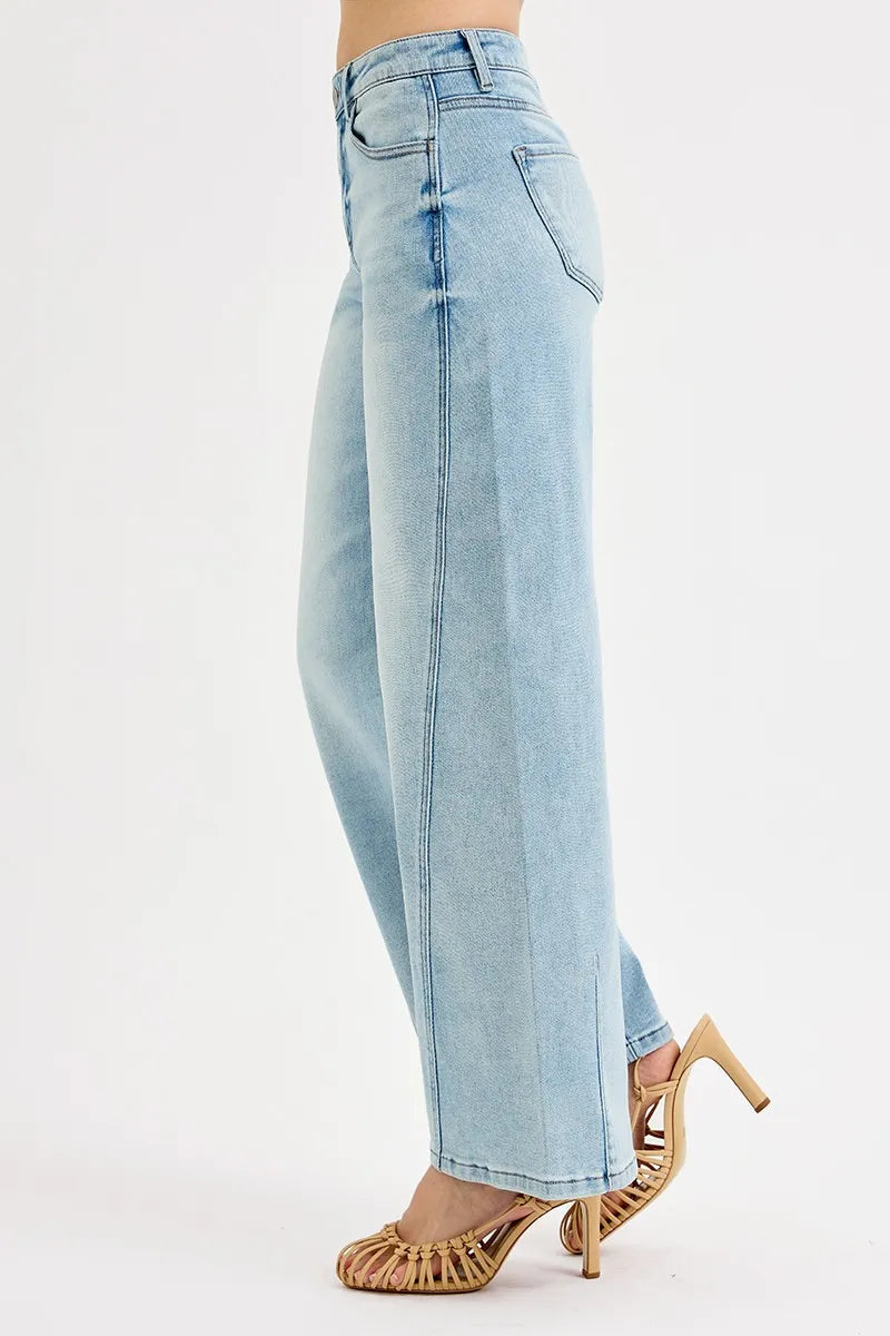 Jeans Femme Barrel Taille Mi-Haute Denim Confort 2