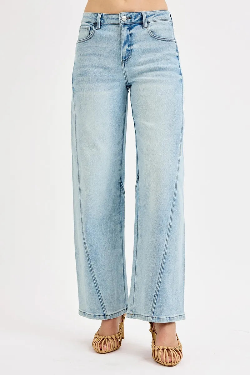 Jeans Femme Barrel Taille Mi-Haute Denim Confort 4