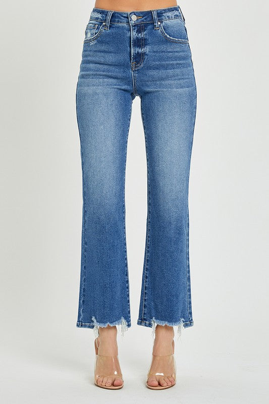Jeans Femme Taille Haute Coupe Relaxée Cheville 1